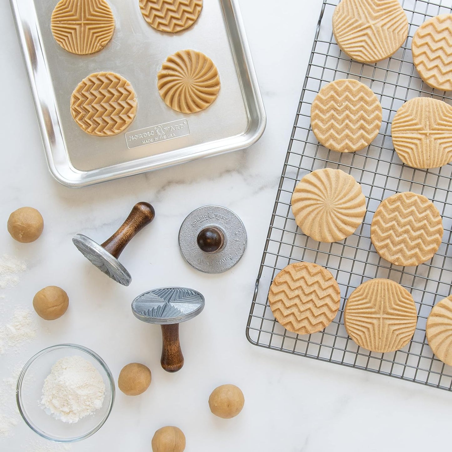 Nordic Ware Geo Cast Cookie Stamps