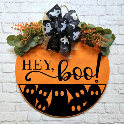 Halloween Stencils for Painting on Wood 12inch Large Halloween Stencil Hey Boo Witches Spider Bats Ghost Draw Templates for Porch Hanger Doormat Fabrics DIY Crafts Decor