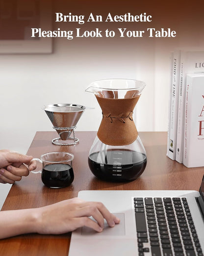 Espresso Cups Set of 4, 5 Ounces Espresso Shot Glass, Clear Double Esperesso Glasses with Handle, Small Tazas De Cafe Espresso Machine Accessories