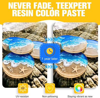 Teexpert Pigment Paste for Epoxy Resin: 3.38oz/100ml Ultra Highly Concentrated & Easy to Mix Black & White Colors Opaque Liquid Epoxica Dye Set for Resin Art River Table