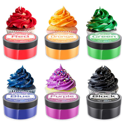 Food Coloring Powder - 6 Colors Vibrant Powdered Edible Food Coloring, Upgraded Food Grade Food Dye Powder for Baking, Cake Decorating, Cookies, Icing, Cooking, Slime Making Kit and DIY Crafts - 5g/Bottles