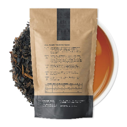 Kombucha.com Certified Organic Loose Leaf Tea - Kombucha Brewing Blends (Black Tea Blend, 8 Ounce, W/ 50 XL FILTER BAGS)
