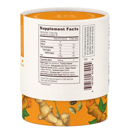 Banyan Botanicals Turmeric Milk – Organic Turmeric Latte Mix with Ashwagandha & Cardamom – Instant Caffeine Free Golden Milk with Maple Sugar – 4.3 oz, 26 servings –Non GMO Sustainably Sourced Vegan