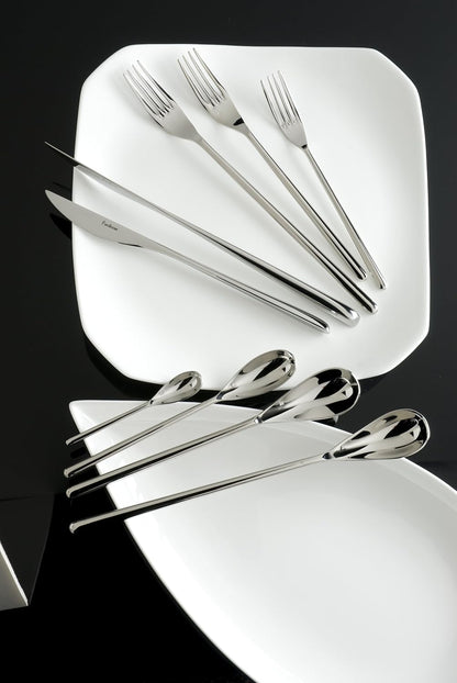 Fortessa Dragonfly 18/10 Stainless Steel Flatware 10.15-Inch Table Knife, X-Large, Set of 12