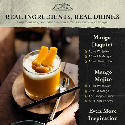 Liquid Alchemist Mango Syrup for Drinks - Real Ingredients Make our Mango Puree for Cocktails the Perfect Margarita Mix - Our Tropical Flavoring Syrup is Non-GMO & Vegan (12 oz)