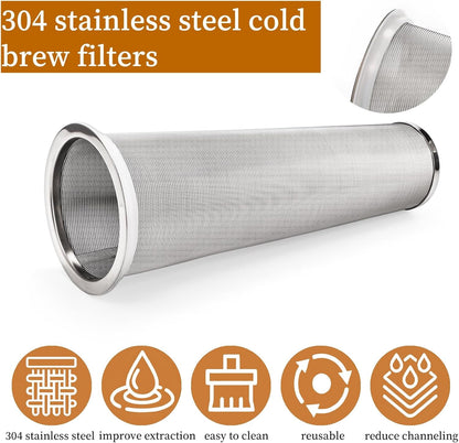 Goaste 3 Pack Cold Brew Coffee Filter for 64oz Wide Mouth Mason Jar, 304 Stainless Steel Strainer with Seal Ring, Coffee Tea Infuser Ultra Fine Mesh for Iced Coffee, Lemonade, Fruit Drinks, Sun Tea