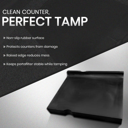 Rattleware Premium Espresso Tamping Mat – Non-Slip Coffee Tamper Pad, Heatproof Rubber Countertop Protector, Durable Barista Tool for Espresso Machine, Coffee Bar and Kitchen Station (8" x 10")
