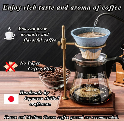 Ceramic Reusable Coffee Filter Dripper Paperless Sustinable Mt. Fuji Made in Japan (Red)