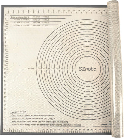 Silicone Pastry Mat 34'' By 26'' Extra Large Baking Mat with Measurements for Dough Rolling, Kneading Board, Kitchen Counter Mats for Dough, Pastry, Fondant, Pie Crust, Cookies, Bread, Pasta, Pizza
