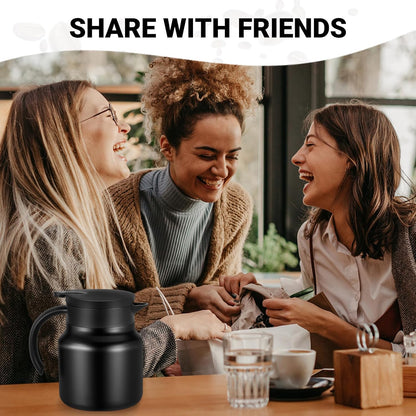 27Oz Thermal Coffee Carafes For Keeping Hot/Cold, Stainless Steel Coffee Carafe, Dustproof Insulated Water Carafe for Party/Home,Black