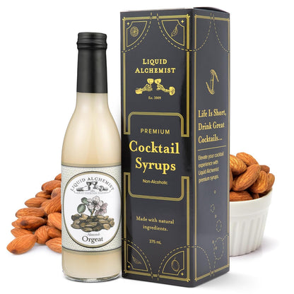 Liquid Alchemist Orgeat Syrup for Cocktails - Real Ingredients Make Our Almond Syrup the Perfect Mai Tai Mix - Non-GMO, Gluten Free & Vegan (12 oz)