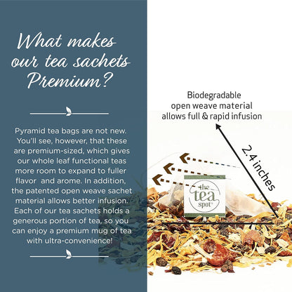 The Tea Spot Organic Immunity Tea with Natural Vitamin C for Immune Support|Blend of Adaptogens, Elderberry, Orange Peel, Ginger, Basil, Lemon Peel & Valerian Root | Caffeine-Free 15 Tea Bags