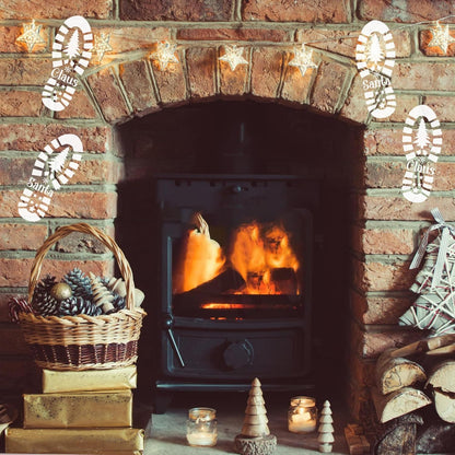 Christmas Stencils 12” Christmas Santa Footprint Stencils Reusable Reindeer Elf Santa Shoe Stencil Holiday Drawing Templates for Floor Porch Wood Sign Decor