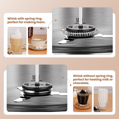 Gevi Hot Chocolate Maker with 5 in 1 Milk Frother and Steamer, Professional Milk Steamer, 17 oz/3.5 oz, Stainless Steel, Hot and Cold Milk Frother for Latte, Macchiato, Cappuccino and Hot Chocolate