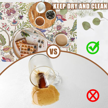 Colorful Flowers Dish Drying Mat for Kitchen Counter Bar Mat Hide Stain Absorbent Rubber Backed Coffee Maker Espresso Machine Bar Accessories 11.8 x 19.7 Inch