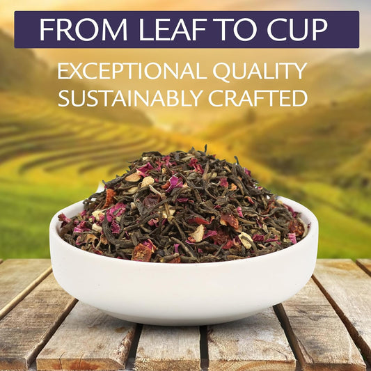 Birdsong Midnight Rosefinch: Organic Jasmine Green Tea with Rose and Orange, Light, Refreshing, Soothin Natural Tea with Citrus and Honey Notes, Medium Caffeine, 15 Pyramid Tea Sachets