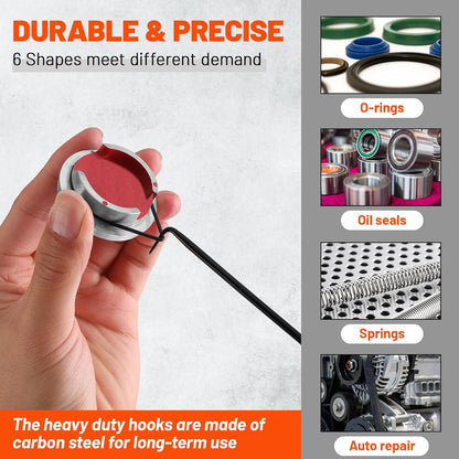 ValueMax Pick and Hook Set, Precision Pick Set with Tool Bag, Perfect for Automotive/Electronic Repair, O-Ring/Oil Seal Gasket Puller and Remover(6PCS)