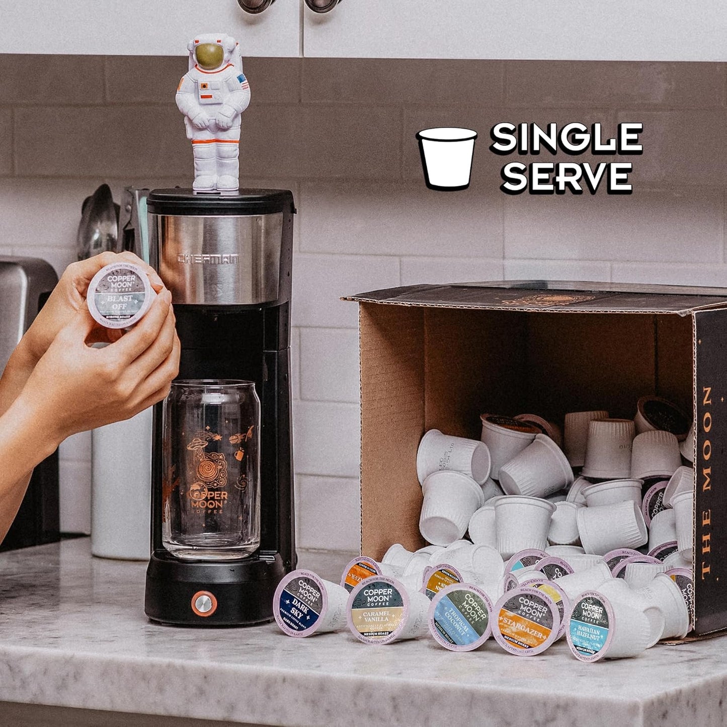 Copper Moon Single Serve Coffee Pods for Keurig K-Cup Brewers, Dark Roast, Rainforest Reserve Blend, 72 Count
