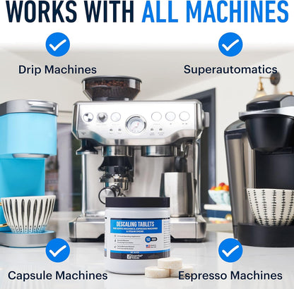 Essential Values Descaling Tablets (24 Count/Up To 24 Uses) For Jura, Miele, Bosch, Tassimo Espresso Machines and Miele Steam Ovens