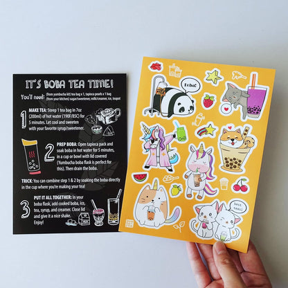 YUMBUCHA Boba Kit Set - DIY Tea Making Kit With White Peach Oolong & Tapioca Pearls - Create 10 Delightful Drinks - Exquisite Loose Leaf Teabags Included - Gift Set for Tea Lovers