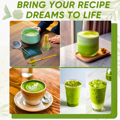Matcha Whisk Set - 7pcs Matcha Set Including Bamboo Whisk, Bowl with Spout, and Accessories | All-in-One Matcha Kit for Matcha Latte Lovers | Japanese Matcha Set Whisk And Bowl for Tea Ceremony