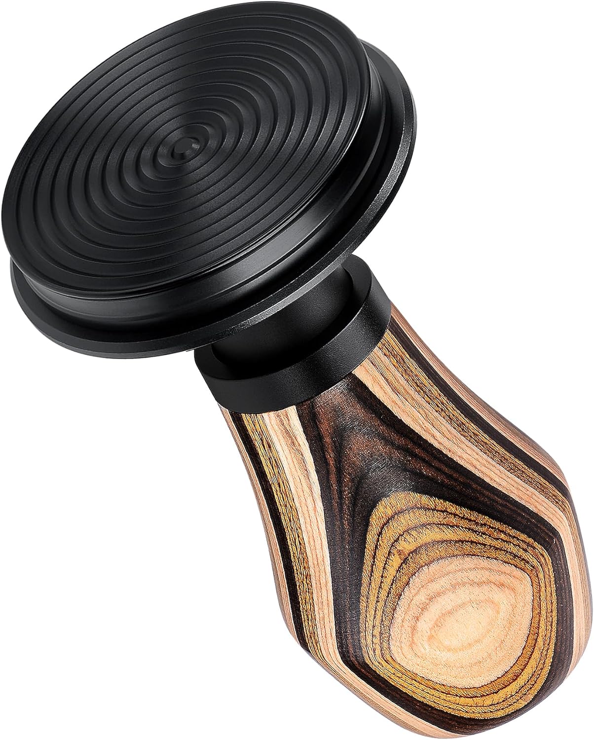 Normcore 53.3mm Coffee Tamper V4, Spring Loaded Tamper with Titanium PVD Coating Ripple Base, Espresso Tamper Fits 54mm Breville Sage Portafilters, Colorful Wood Handle