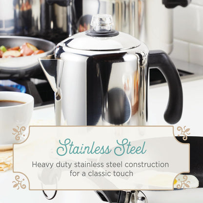 Farberware Classic Yosemite Stainless Steel Coffee Percolator - 8 Cup, Silver