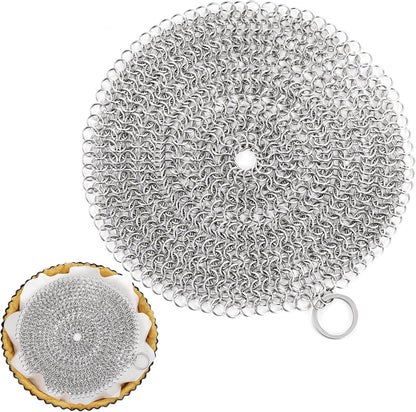 Patelai 1 Pcs Stainless Steel Pie Weights for Baking Universal Fit Pie Weight for 7-10 Inch Pies Round Metal Pies Weights Chain Dishwasher Safe Durable Blind Baking Dough Cooking Pastry (8 Inch)