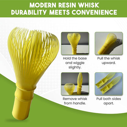 HAPPY PATH & CO Matcha Whisks for Japanese Matcha Tea - 100 prong Bamboo & Resin Whisk for Latte | Chasen Matcha Whisk | Traditional & Modern Whisks | Sustainable & Reusable Whisks for Koicha, Usucha
