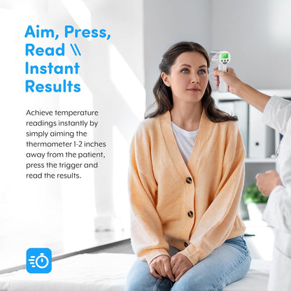 Medical Grade FSA-HSA Eligible Heavy Duty Touchless Infrared Forehead Thermometer, for Adults & Baby Digital Thermometer Gun, 1s Instant Results