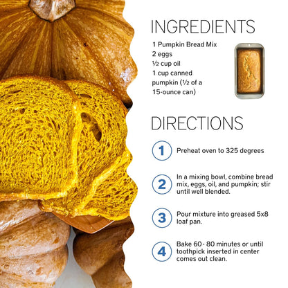 Southern Living Gourmet Pumpkin Bread Mix, Easy-to-Bake Delight, Perfect for Potlucks, Fall Dessert, Pumpkin Bread Mix, 1 Mix
