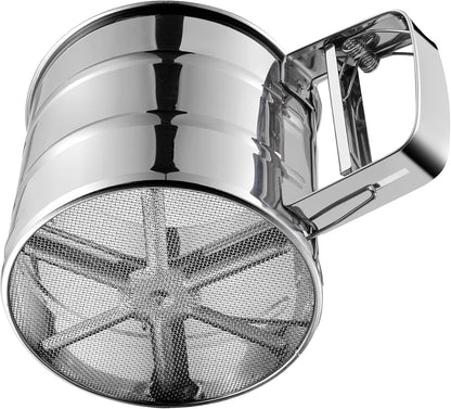 3 Cup Stainless Steel Double Layers Sieve, flour sieve, flour sifter for baking