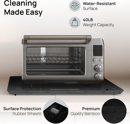 Ibyx Elegant Sliding Tray for Your Coffee Maker & Heavy Kitchen Appliances - Sturdy, Slides Easily from Under The Cabinet (Black, 21" W x 15" D)