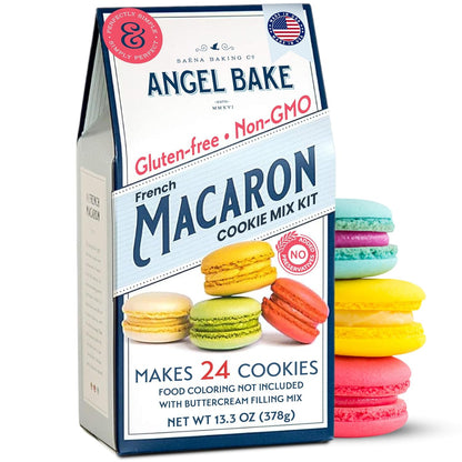French Macaron Baking Mix Kit with Swiss Buttercream Filling - Makes 48 Shells Depends on Pastry Size - Gluten-Free and Delicious Pastries - Single Step - Perfect for Beginners & Expert Bakers