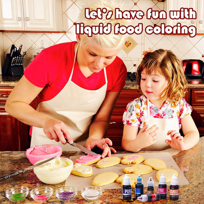 Food Coloring Liquid - Vibrant Color Food Coloring for Cake Decorating, Baking, Easter Egg, Icing - Tasteless Food Color Dye for Fondant, Cooking, Slime, Airbrush (Black, 8 Fl.oz)