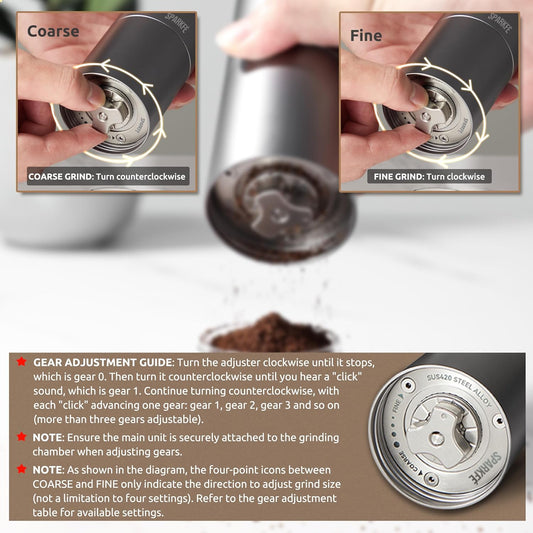 Portable Electric Coffee Grinder, Rechargeable Wireless Handheld Grinder with Stainless Steel Conical Burr, Adjustable Grind Settings, for Espresso, Moka, Pour Over, French Press, Cold Brew