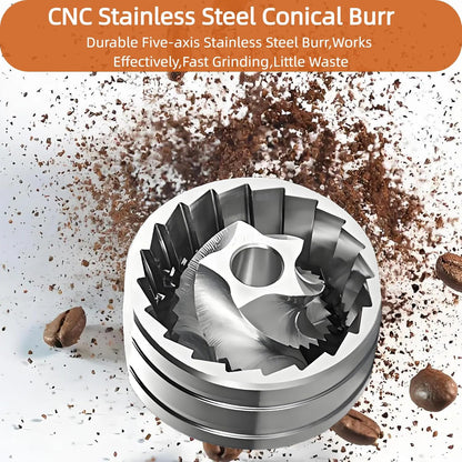 Manual Coffee Grinder Hand Adjustable Burr Conical Stainless Steel Grinder Portable Mill Faster Grinding for Espresso Pourover Frenchpress Moka Americano for Office Home Traveling Camping