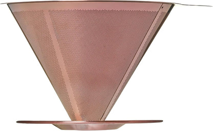 ATHIA Golden Stainless Steel Reusable Coffee Filter, Pour Over Cone Dripper with Fine Mesh, Paperless & Eco-Friendly Design, Fits Most Mugs, Carafes & Coffee Makers (Rose Golden, Standard)