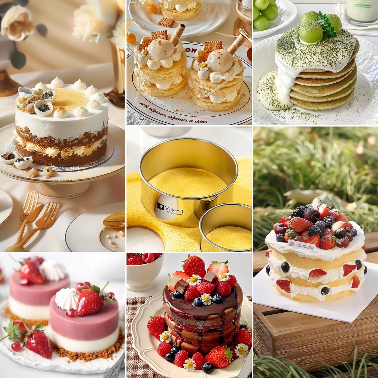 12-Piece 304 Stainless Steel Biscuit Cutter Set, Round Cookie Cutters for Baking (1/2/3/4/5'') with PP Storage Box, Dough Pastry Cake Circle Cutting Ring Molds, Non-Rust Double Thickness & 2.1‘’ High