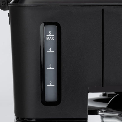 Amazon Basics 5 Cup Drip Coffee Maker, Coffee Machine with Glass Coffee Pot (0.8 Qt), Auto Shut-off, Auto Pause, Removable Filter Basket, Matte Black