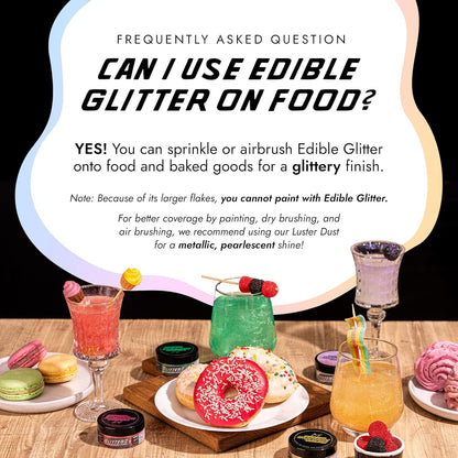 MONÉGASQUE Magic Rainbow Edible Glitter for Drinks 10g – Edible Glitter for Cakes & Cocktails – Cocktail & Drink Shimmer Powder – Sparkles for Drinks – Halloween Food & Cake Decorations Spray Dust
