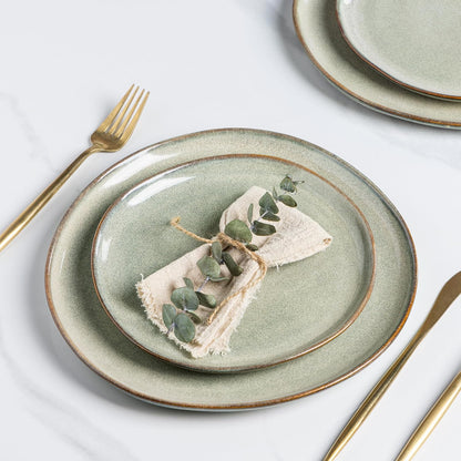 AmorArc Ceramic Plates Set of 6,8.5 Inch Handmade Reactive Glaze Stoneware Plates set for Dessert,Salad,Appetizer,Small Dinner Plates,Microwave & Dishwasher Safe,Scratch Resistant