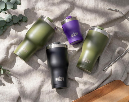 Beast 40 oz Tumbler Stainless Steel Vacuum Insulated Coffee Ice Cup Double Wall Travel Flask (Army Green)