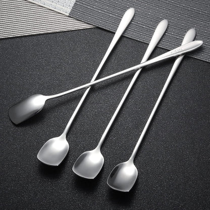 Long Coffee Spoons Steel Set of 6 Stainless Coffee Stirrer Iced Cream Scoop Cocktail Mixing Spoons (6)