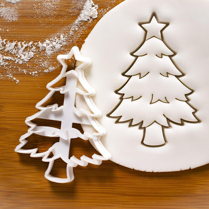 Set of 2 Christmas cookie cutters (Designs: Christmas Tree and Santa Claus with Reindeer), 2 pieces - Bakerlogy