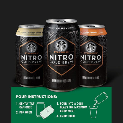 Starbucks Nitro Cold Brew, Vanilla Sweet Cream 9.6 fl oz Can (8 Pack) (Packaging May Vary)