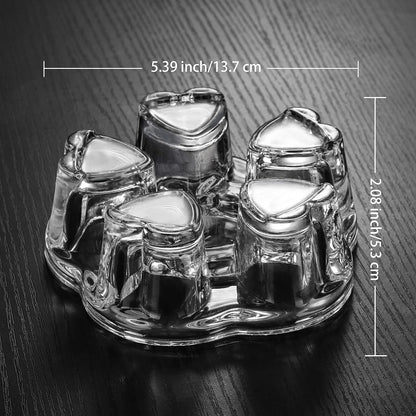 CNGLASS Glass Tea Warmer,Universal Heart Shaped Glass Teapot Wramer