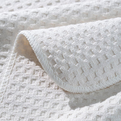 POLYTE Ultra Premium Microfiber Kitchen Dish Hand Towel Waffle Weave, 8 Pack (16x28 in, Off White)