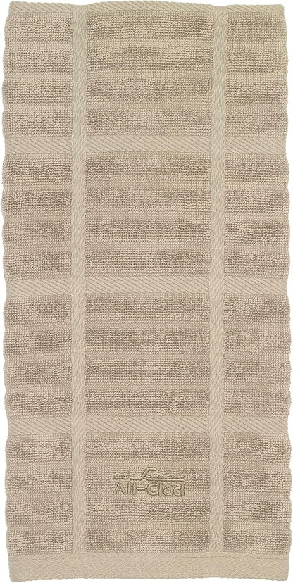 All-Clad Solid Kitchen Towel: Highly Absorbent, Super Soft Long Lasting - 100% Cotton, 17"x30" Tea Towel for Cleaning & Drying Dishes, Pans, Glassware, or Countertops, (1-Pack), Cappuccino