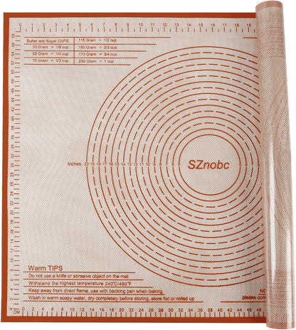 Silicone Pastry Mat 34X26 Inch Extra Large Baking Mat with Measurements for Dough Rolling, Kneading Board, Kitchen Counter Mats for Dough, Pastry, Fondant, Pie Crust, Cookies, Bread, Pasta, Pizza